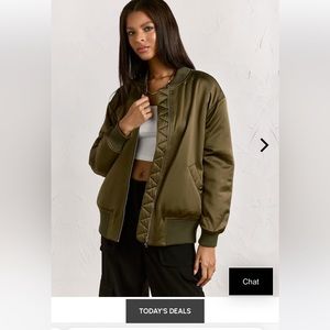 NWT - nY&co oversized bomber jacket - olive size xsmall